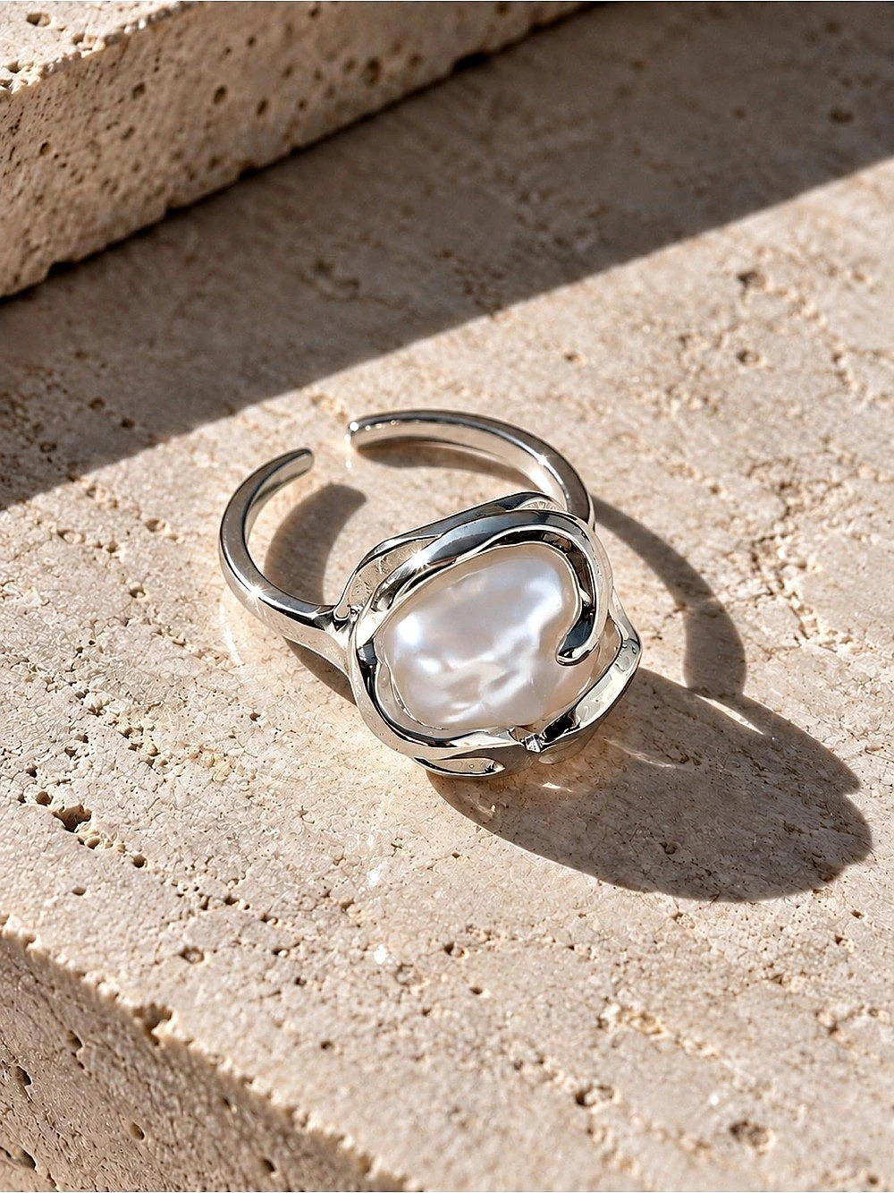 Pearl Statement Ring in Silver